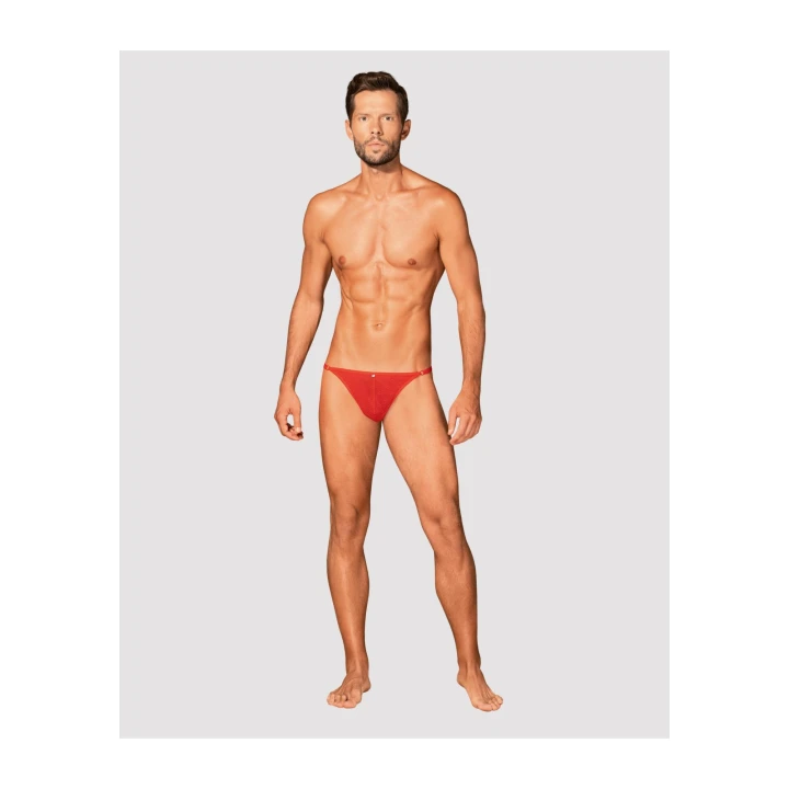 Stringi męskie OBSESSIVE MEN, regulowane paski, materiał z monogramem, elegancja