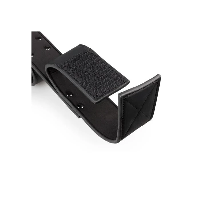 Wiązania do bondage, Ekologiczna skóra, regulowane mankiety, kolor czarny