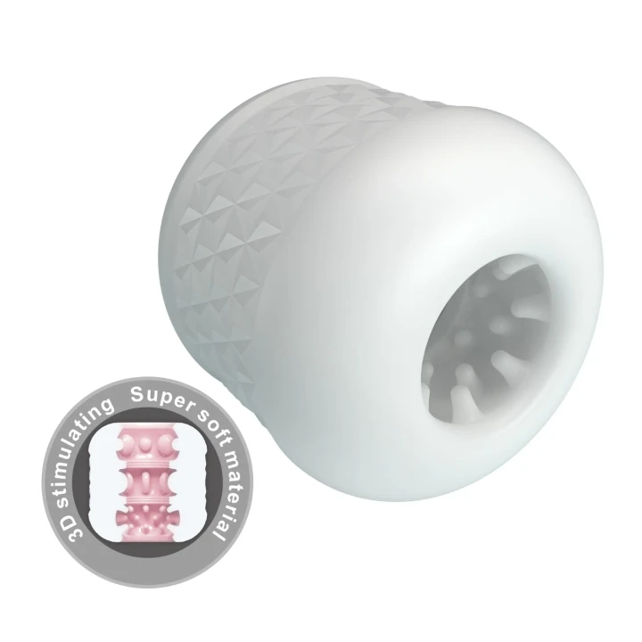 Masturbator dwustronny PRETTY LOVE Crystle, 6 cm, wodoodporny, teksturowany