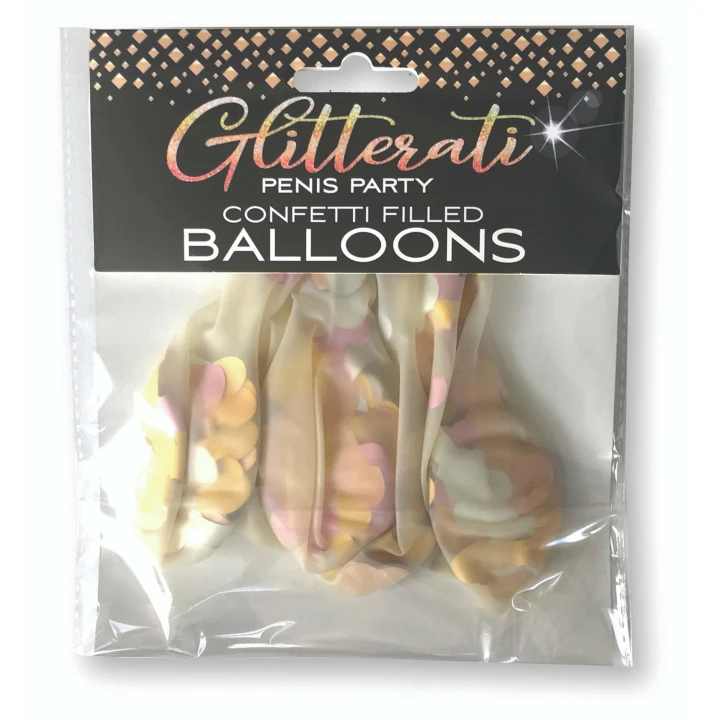 Balony konfetti, Glitterati – 5 sztuk, 11 cali, metaliczny połysk, efektowne na przyjęcia