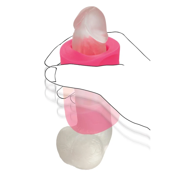 Stroker silikonowy Slop Top Filthy Luv, żebrowane wnętrze, świecący w ciemności