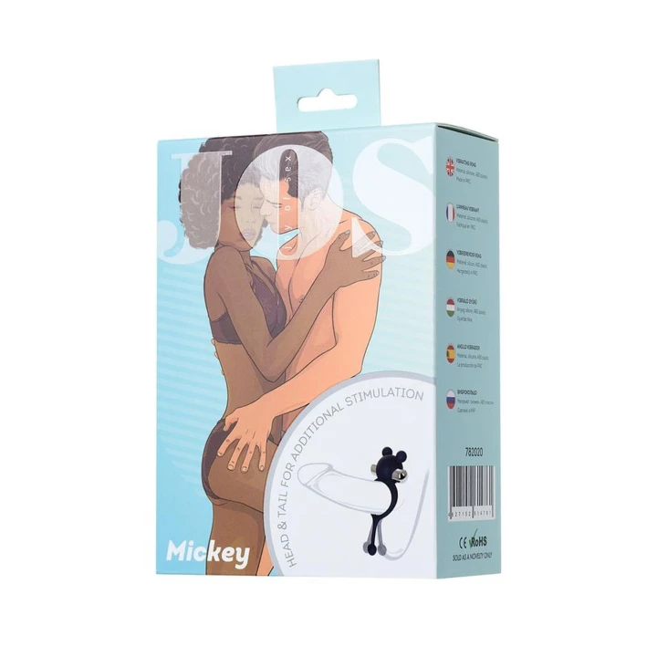Pierścień wibrujący JOS MICKEY, silikonowy, 12,5cm, z unikalnym ogonkiem z kulką