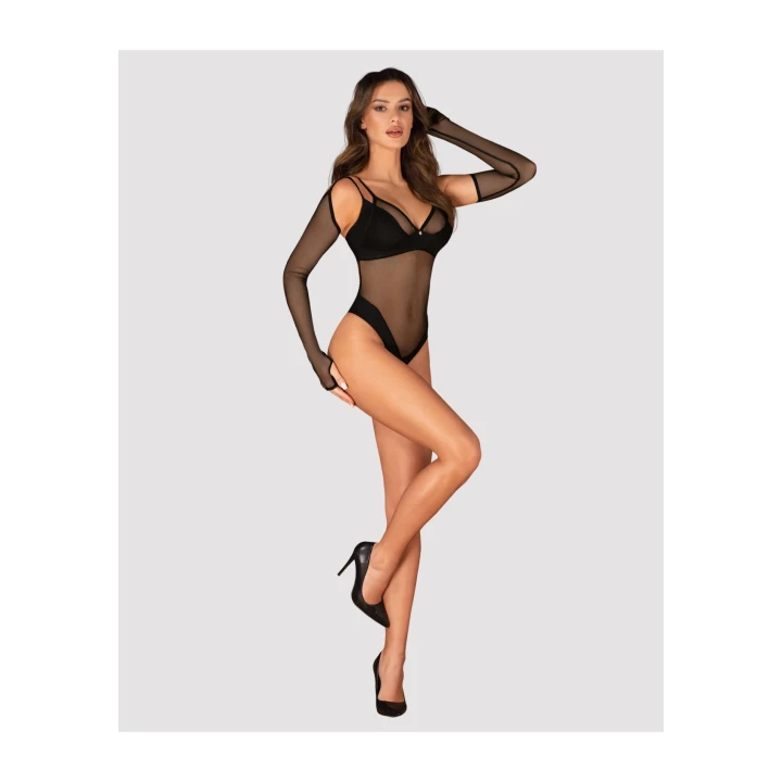 Rękawiczki Mitenki OBSESSIVE, transparentna siateczka, komfortowy materiał, seksowny design