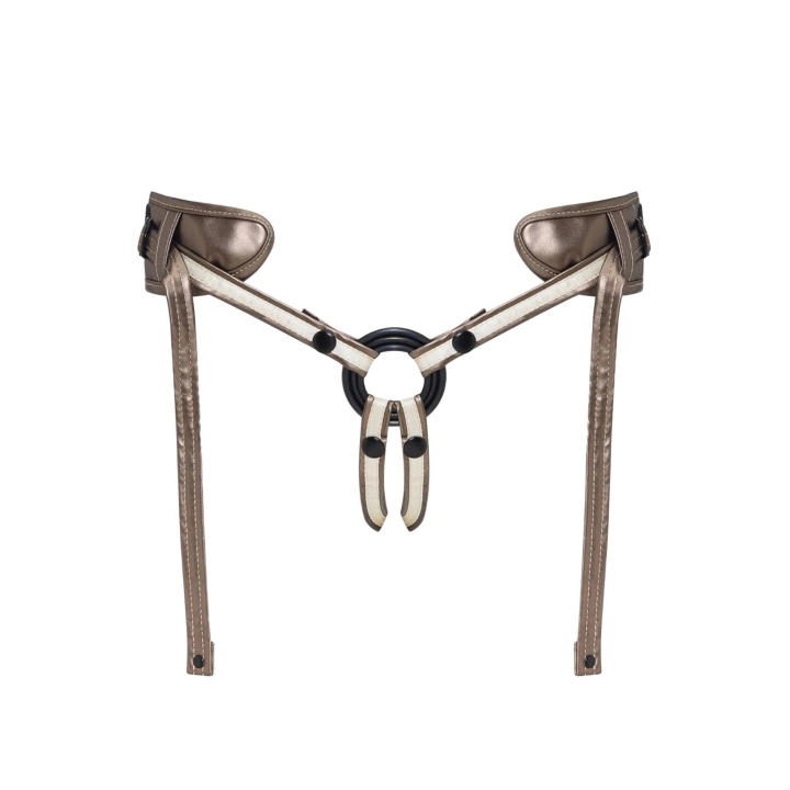 Harnaś harness (uprząż) Desirous – skóra ekologiczna, wymienne silikonowe pierścienie, regulacja