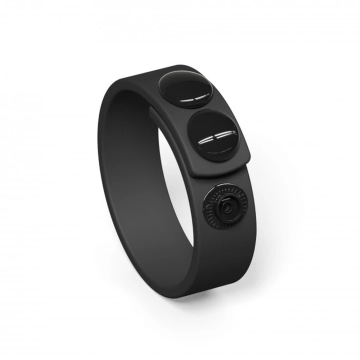 Piersiówka silikonowa HERO RING - czarny onyks, regulowana, wodoodporna, elastyczna