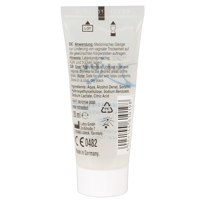 Lubrykant wodny Just Glide 20 ml – wegański, bez smaku, bez oleju, dla wrażliwej skóry