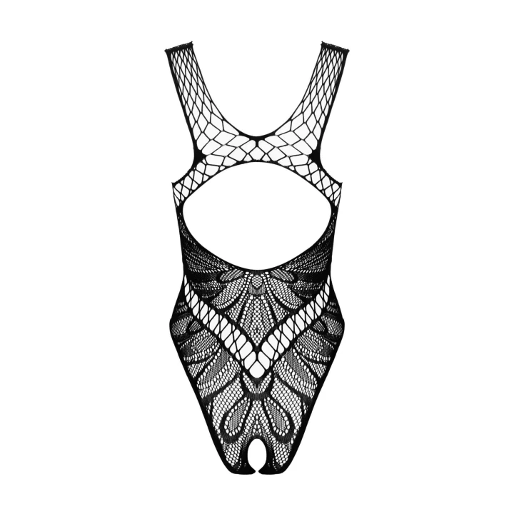 Body erotyczne Obsessive B138, czarne, elastyczny materiał, otwarty krok, S/M/L