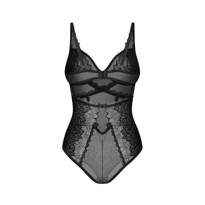 Body OBSESSIVE Deina More, koronka i siateczka, 90% poliamid, 10% elastan