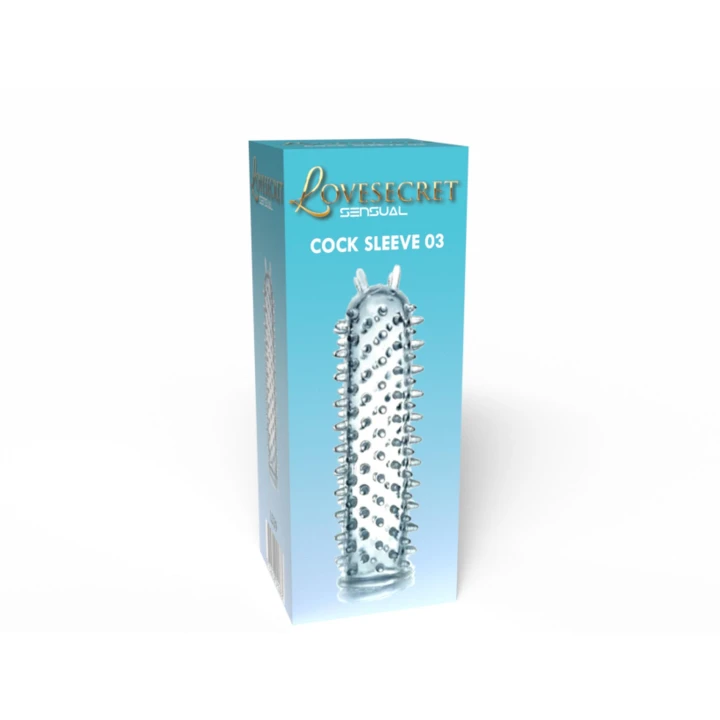 Rękaw na penisa LoveSecret LS39, żebrowany, przezroczysty, długość 12,5 cm, średnica 3,5 cm