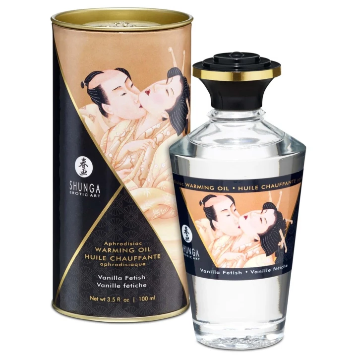 Olej rozgrzewający Shunga Vanilla Fetish 100 ml - afrodyzjak, efekt ciepła, luksusowy aromat