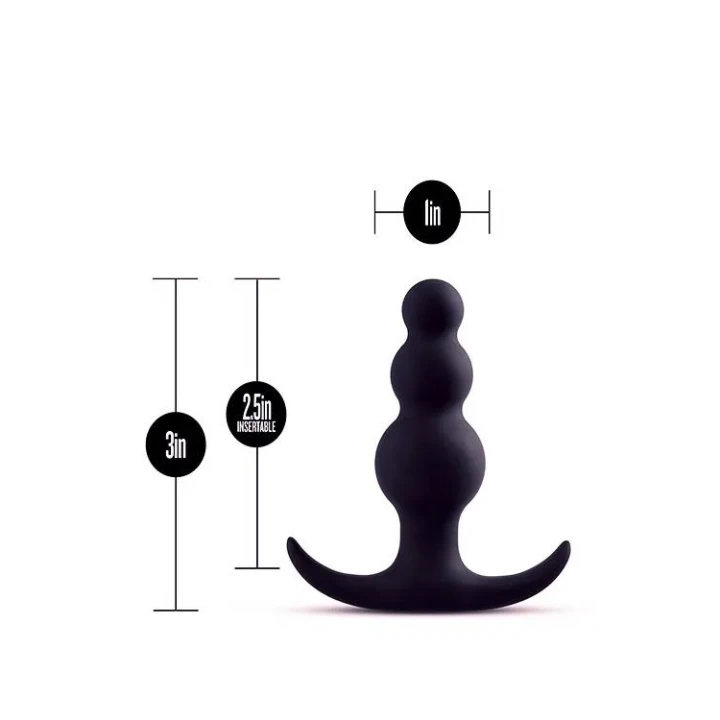 wtyk analny, Anal Adventures Platinum, silikon, 3-strefowy, długość 7,6 cm