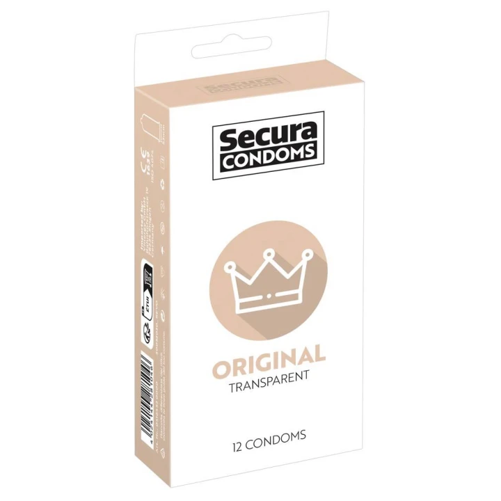 Kondomy przezroczyste Secura Original, 5,2 cm, długość 18,0 cm, 12 szt.