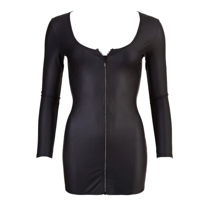 Sukienka Wieczorowa COTTELLI LINGERIE, Elegancka Czarna z Długim Rękawem, Zamek Błyszczący