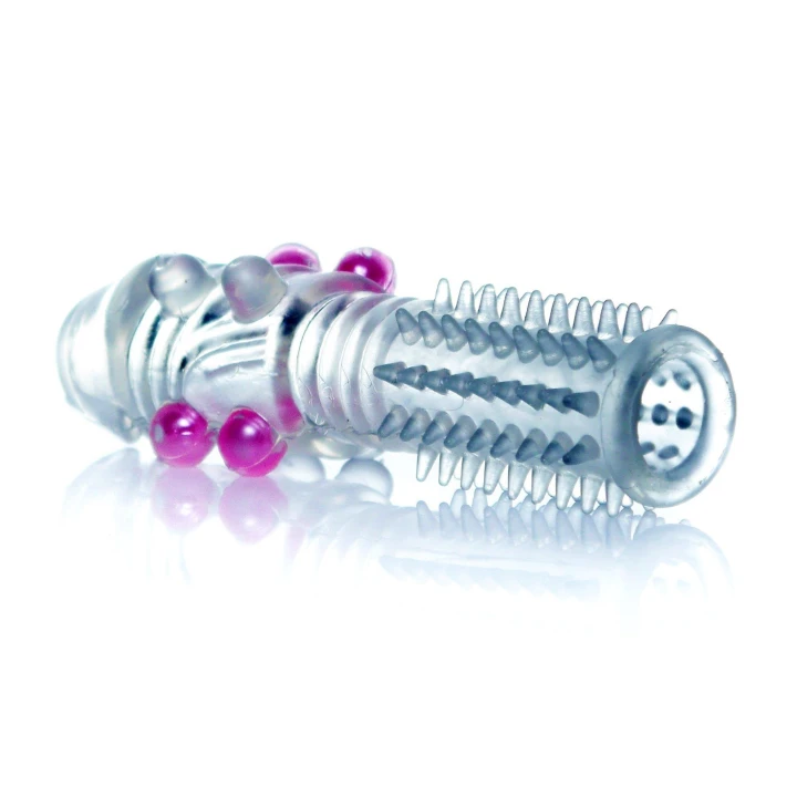 Nakładka na penisa TPR, 14 cm, elastyczna, wodoodporna z wypustkami stymulującymi