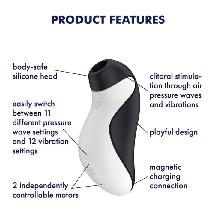 Stymulator łechtaczki Satisfyer Orca – podwójna stymulacja, dwie niezależne siły, wodoodporny