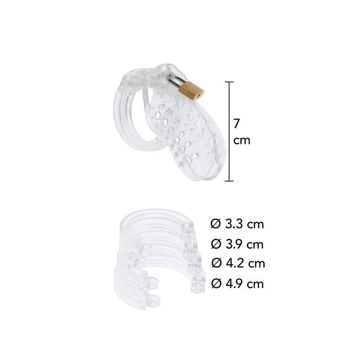 Klatka cnoty akrylowa EXTREME – regulowane dopasowanie, średnica 3.4 cm, długość 7.6 cm