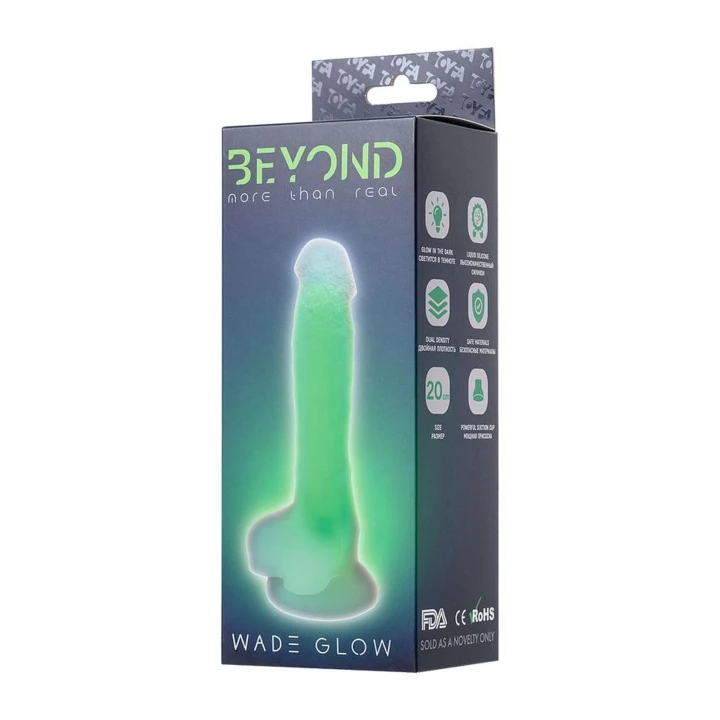 Dildo BEYOND BY TOYFA 14,5cm, świecący w ciemności, silikonowy, realistyczny
