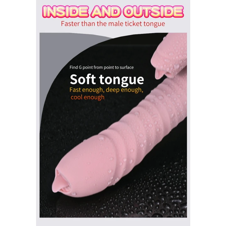 Wibrator silikonowy z funkcją grzania, 7 trybów, wodoodporny, różowy