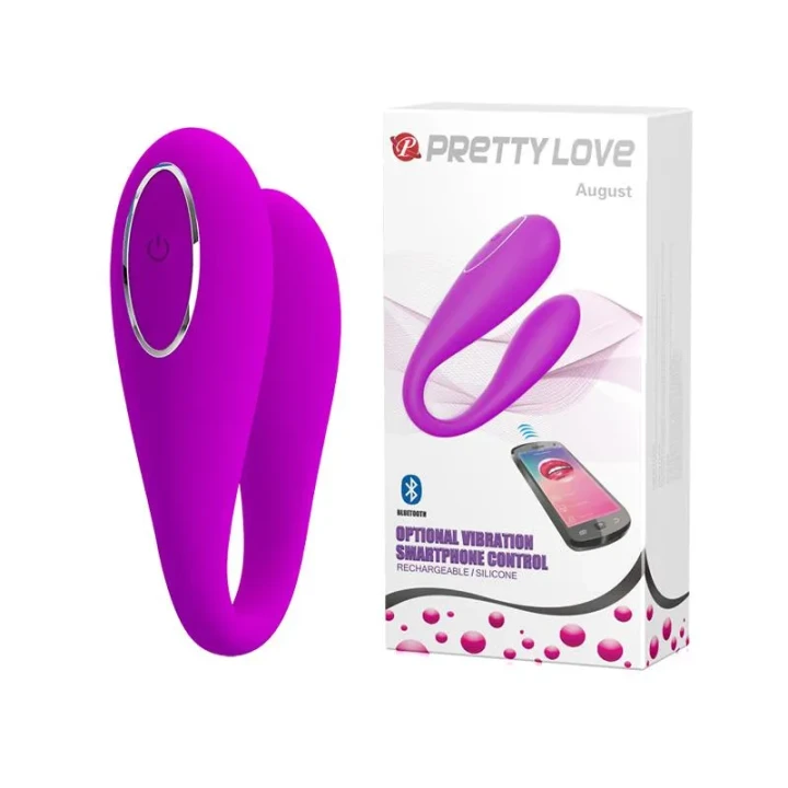 Wibrator silikonowy PRETTY LOVE - AUGUST, 12 funkcji, Bluetooth, wodoodporny