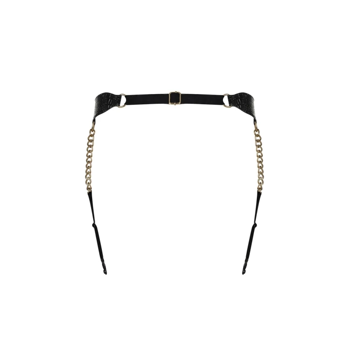 Pas do pończoch OBSESSIVE A767 - XL/XXL, aksamitne regulacje, złote detale