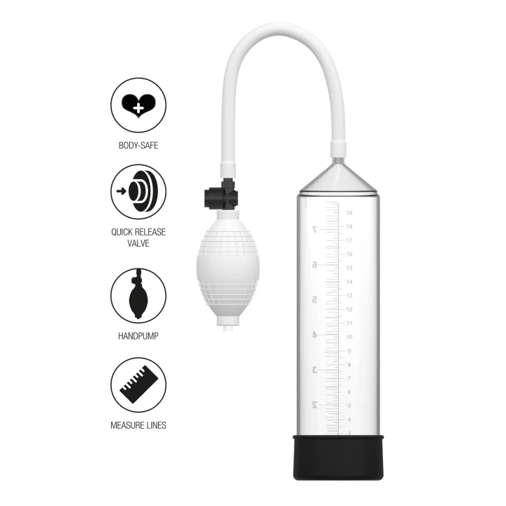 Pompa do penisa FUSION X – przezroczysta, 20 cm długości, materiał: poliwęglan, silikon