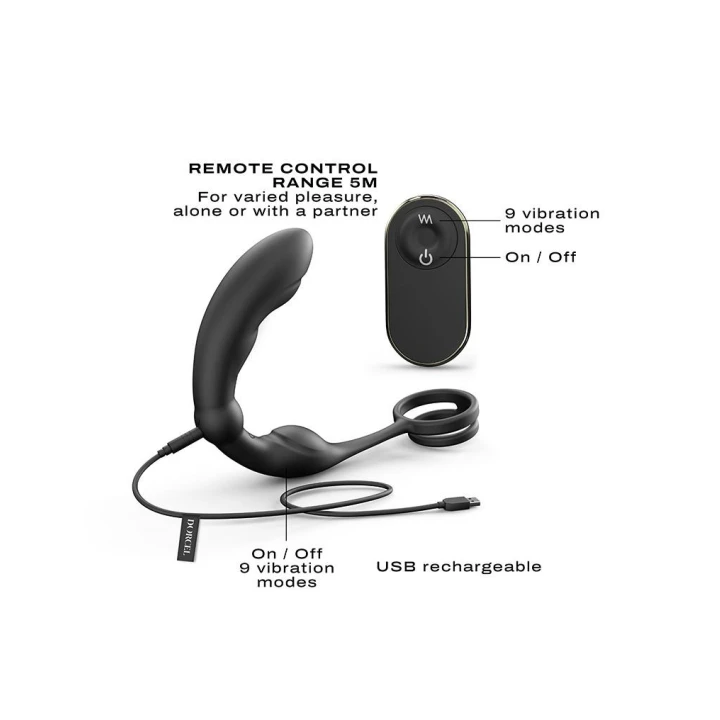 Masażer prostaty P-RING, silikonowy, zdalnie sterowany, wibracje, 18,2 cm