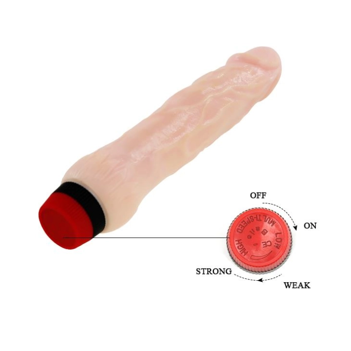 Wibrator dildo BAILE Rockin Dong – TPR/ABS, 21,5 cm, wodoodporny z regulacją prędkości