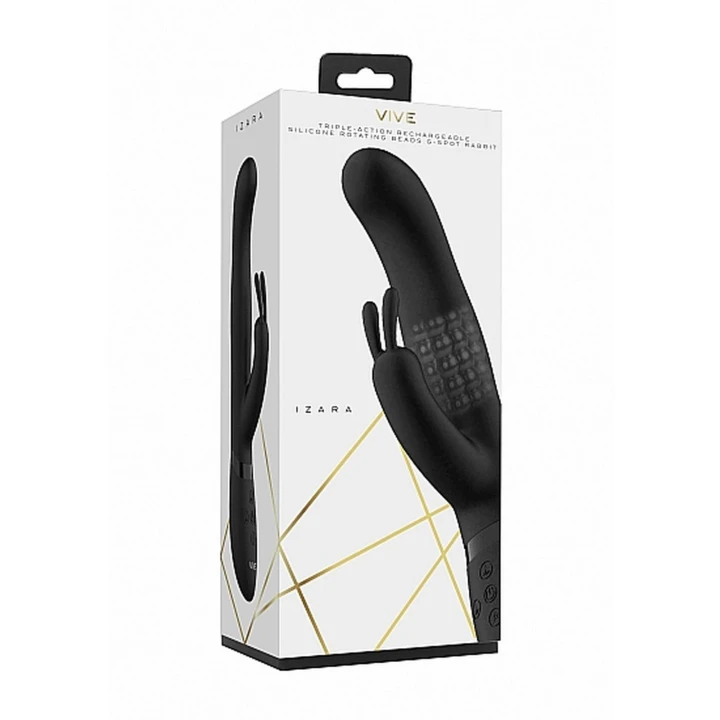 Wibrator królik Izara z 10 funkcjami, wodoodporny, ładowany USB, 3 silniki