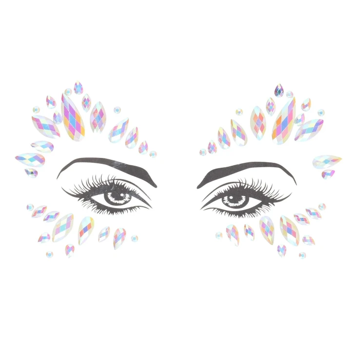 Naklejki body jewelry - świecące w ciemności, 90% żywica, efekt blasku na twarzy