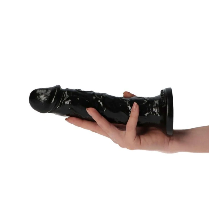 Dildo Ottavio Black - 20 cm długość, 5 cm średnica, z przyssawką, wodoodporne