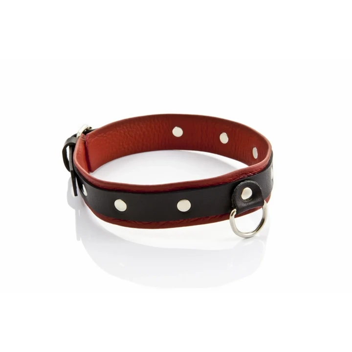 Obroża skórzana WHIPS, średnia 36-42 cm, 3 cm szerokości, rękodzieło z Polski