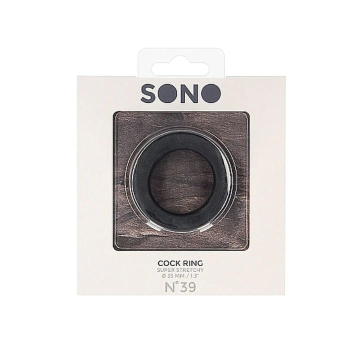 Pierścień erekcyjny No.39 - TPE, wodoodporny, średnica wewnętrzna 3,5 cm, czarny