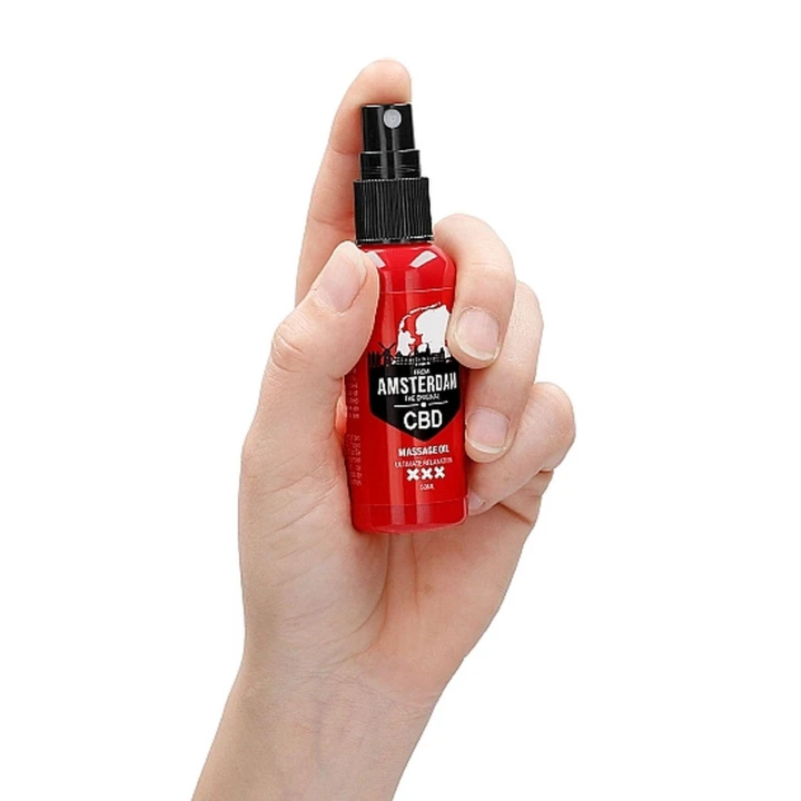 Olejek do masażu CBD - Amsterdam, 50 ml, naturalne składniki, relaksuje i nawilża