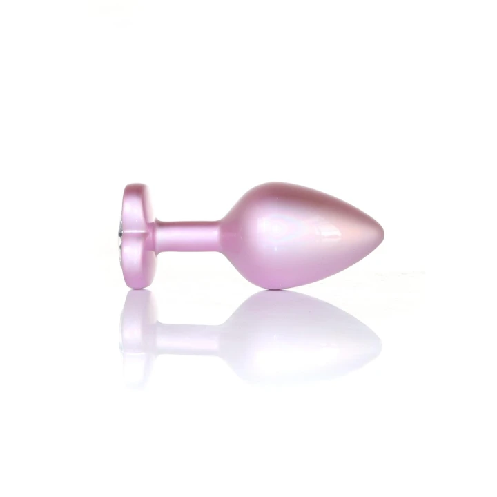 Zatyczka analna Pearl Pink Heart PLUG - Stal nierdzewna, 8 cm, 3,2 cm średnicy