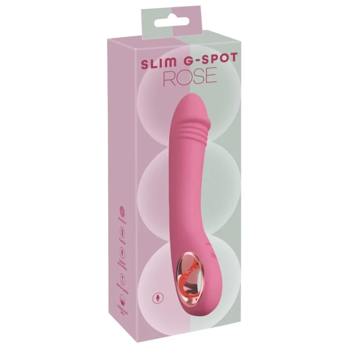 Wibrator G-spot Slim Rose You2Toys, silikonowy, wodoodporny, 10 trybów wibracji