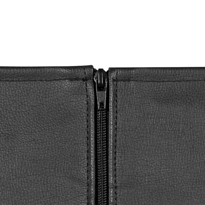 Opaska BDSM z pełnym rękawem - PU, regulacja, D-ring - Czarne