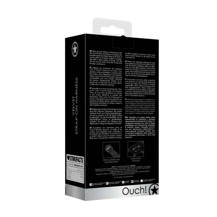 Uprząż strap-on z pierścieniem O-ring OUCH! | Regulacja w pasie i na udach