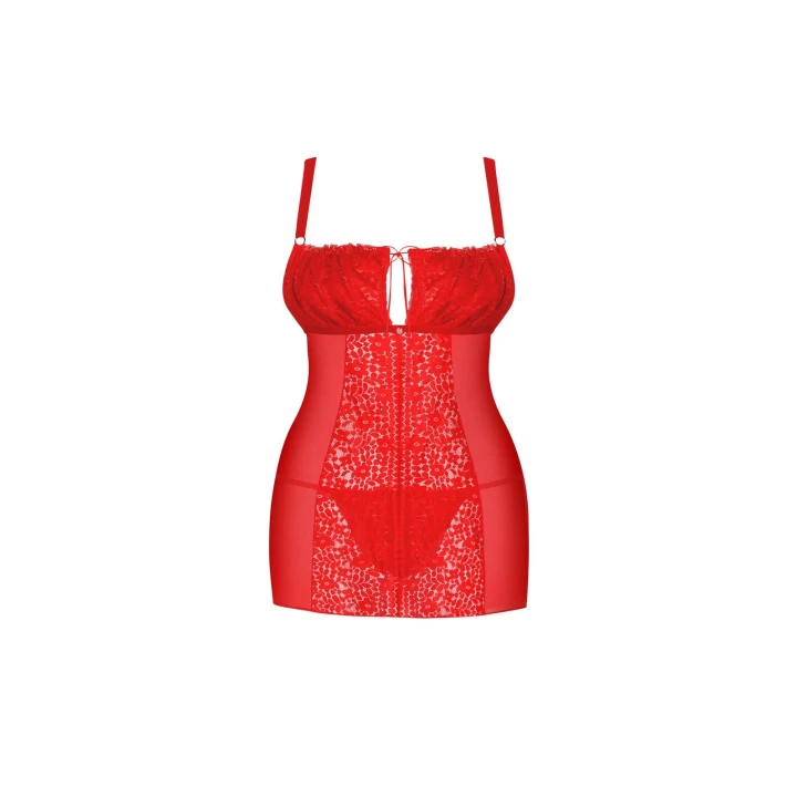 Koszulka erotyczna OBSESSIVE Blossmina 6XL/7XL, gorsetowe wiązanie, koronka, regulowane ramiączka