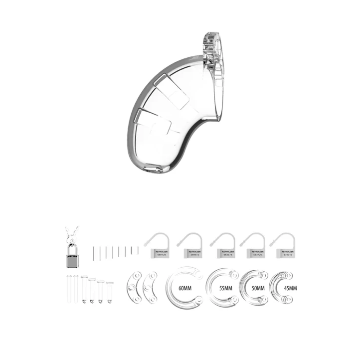 Klatka czystości Man|Cage - Model 13, PC, 6,5 cm, z pierścieniami w różnych rozmiarach