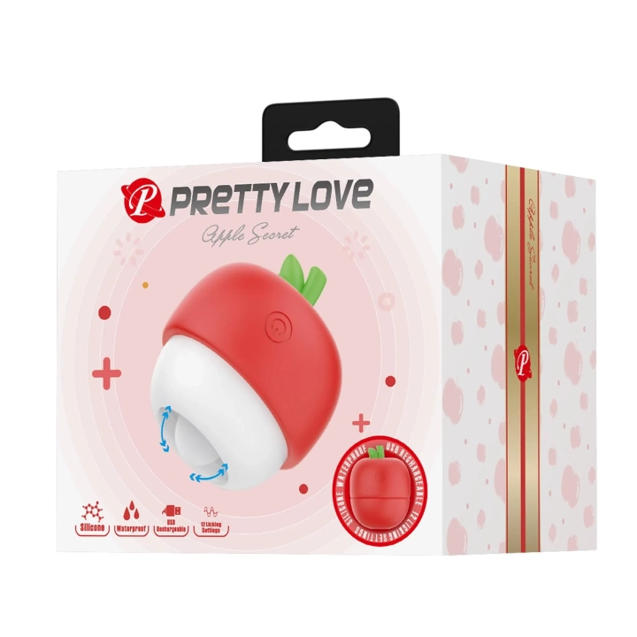 Stymulator łechtaczkowy Apple Secret, Silikonowy, 12 wzorów wibrujących, Wodoodporny