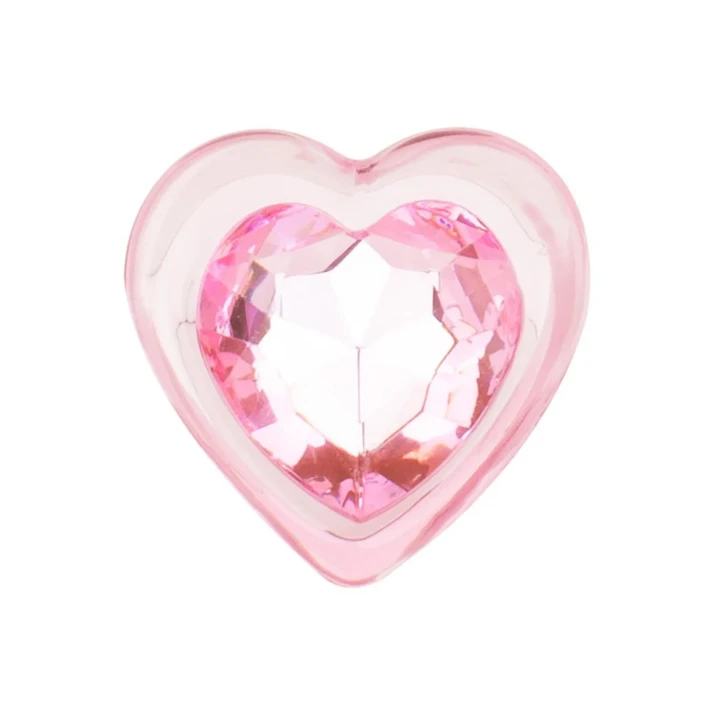 Korek analny - Anal Collection, różowe szkło, 7 cm, serce, dla początkujących