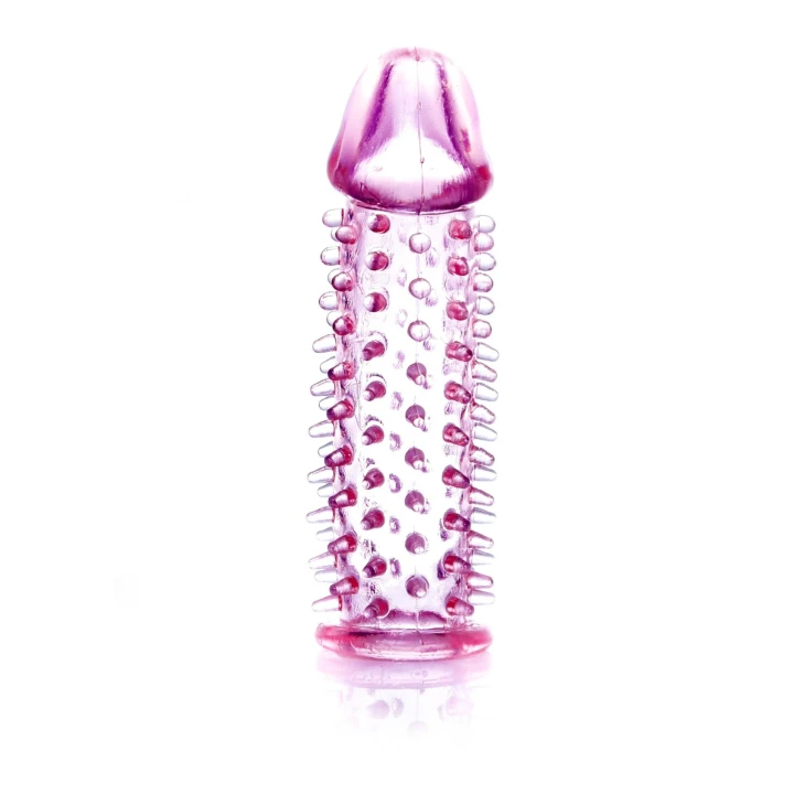 Nakładka na penisa TPR, wodoodporna, długość 11,8 cm z wypustkami stymulującymi