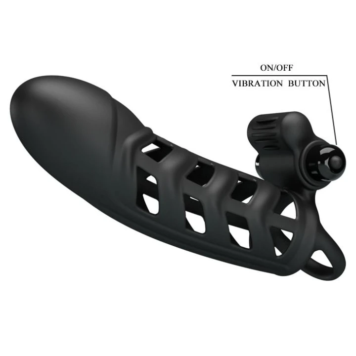 Rękaw na penisa PRETTY LOVE - Wibrujący, 10 funkcji, Silikonowy, Czarny