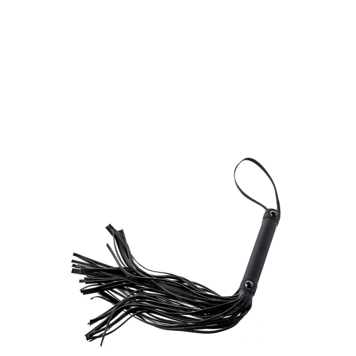 Flogger erotyczny BLAZE WHIP, skórzane paski, mocny uchwyt, Neopren/PU