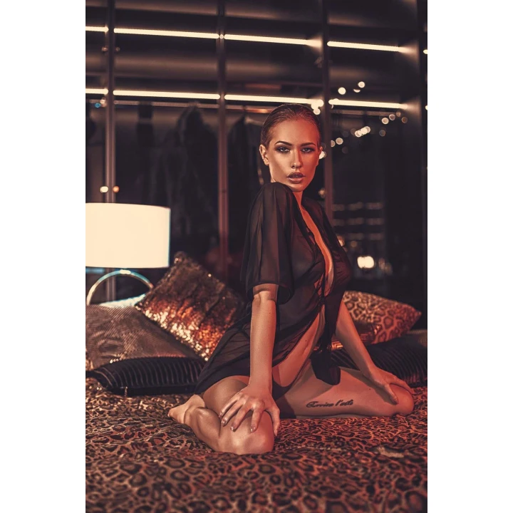 Szlafrok damski ANAIS Velo S/M - Luksusowy materiał, elegancki fason, idealny na prezent