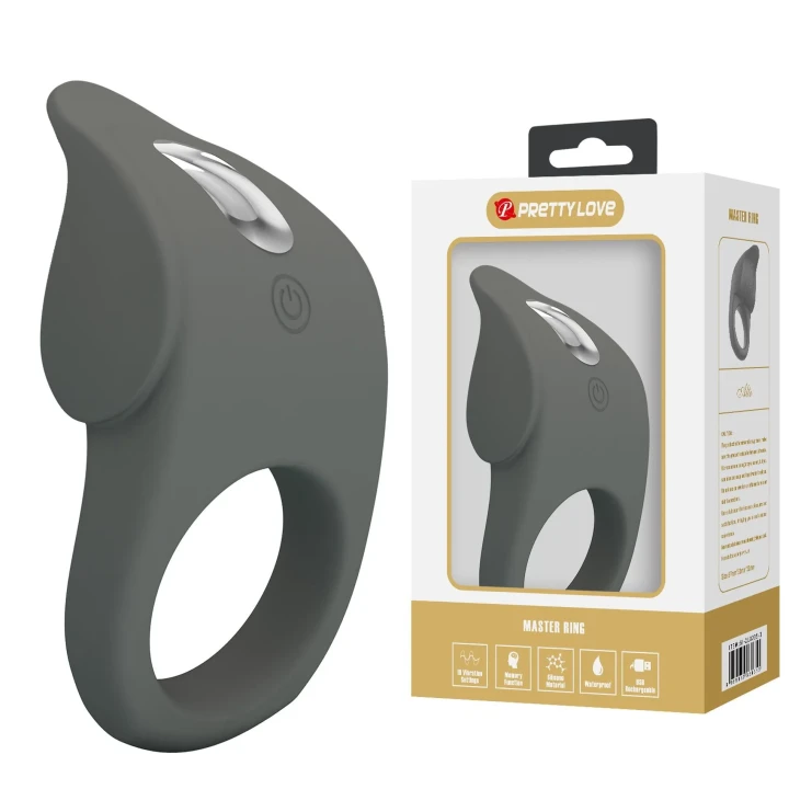 Pierścień wibracyjny PRETTY LOVE, silikonowy, 10 funkcji wibracji, pamięć