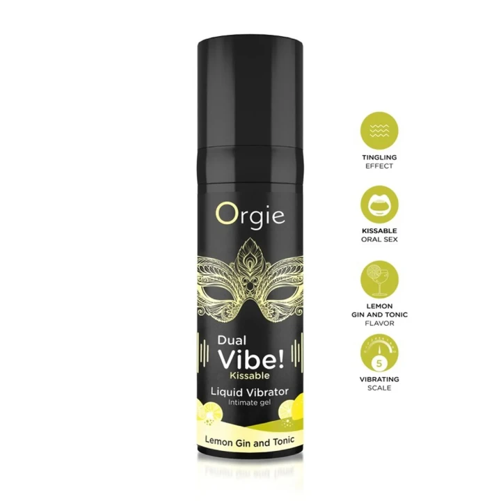 Żel intymny wibrujący Kissable, orzeźwiający smak Gin & Tonic, 75 aplikacji