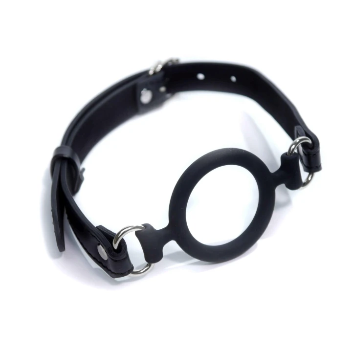 Knebel O-ring - Fetish B - Metal z silikonem, regulowany, dla dorosłych.