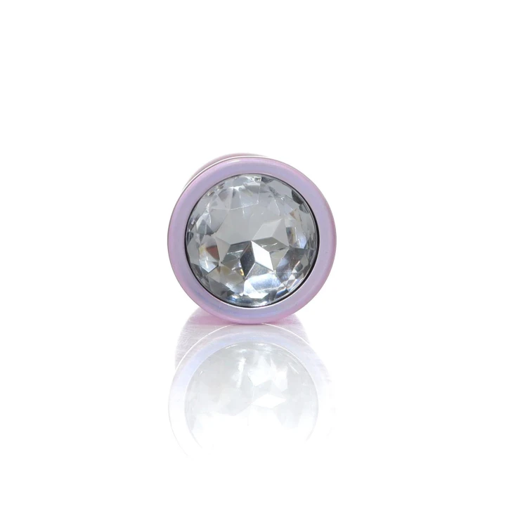 Korek analny Plug-Jewellery z diamentem, stal nierdzewna, średnica 3,2 cm