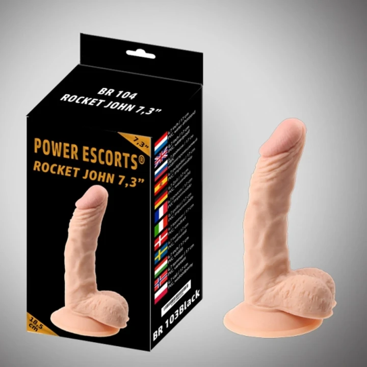 Dildo realistyczne Rocket John 7,3 cala / 18,5 CM z przyssawką w eleganckim pudełku